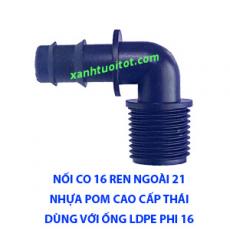 Nối co 16 ren ngoài 21 dùng cho ống LDPE 16